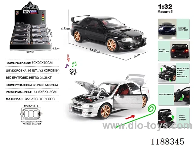 1:32 Die-casting zinc alloy pull back car W L/M 8PCS