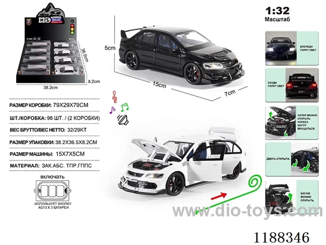1:32 Die-casting zinc alloy pull back car W L/M 8PCS