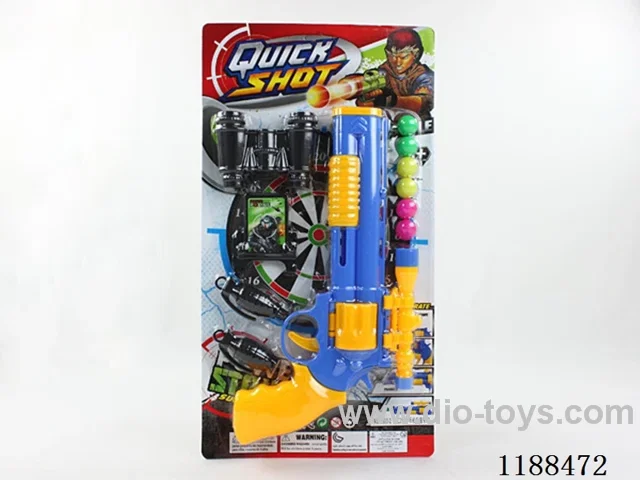 Blue and red ping pong gun with police set