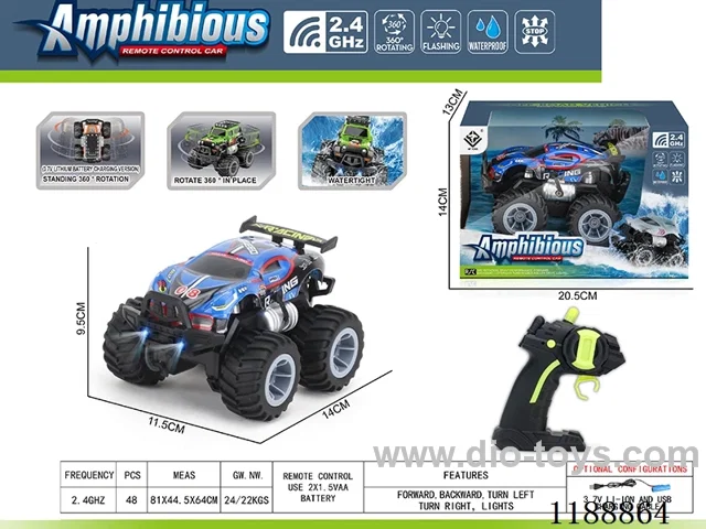 2.4G Land & Water RC Vehicle with light included battery