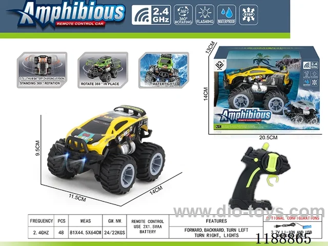 2.4G Land & Water RC Vehicle with light included battery