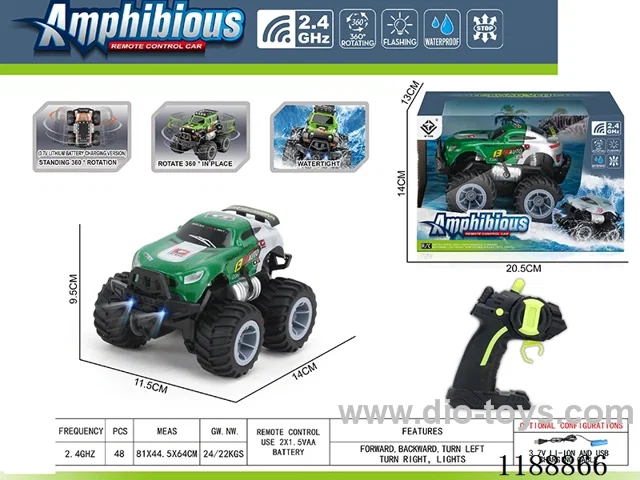 2.4G Land & Water RC Vehicle with light included battery
