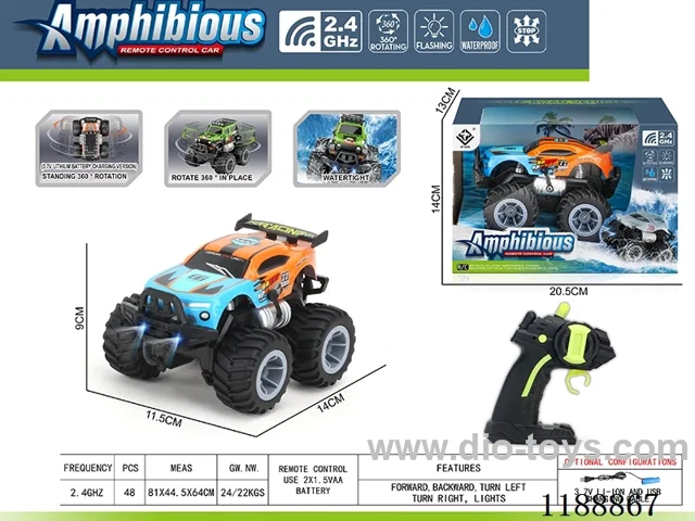 2.4G Land & Water RC Vehicle with light included battery