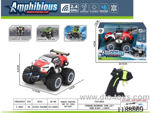 2.4G Land & Water RC Vehicle with light included battery