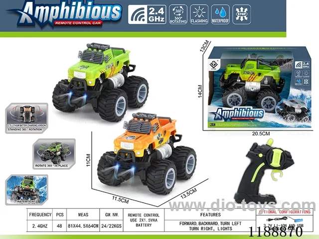 2.4G Land & Water RC Vehicle with light included battery