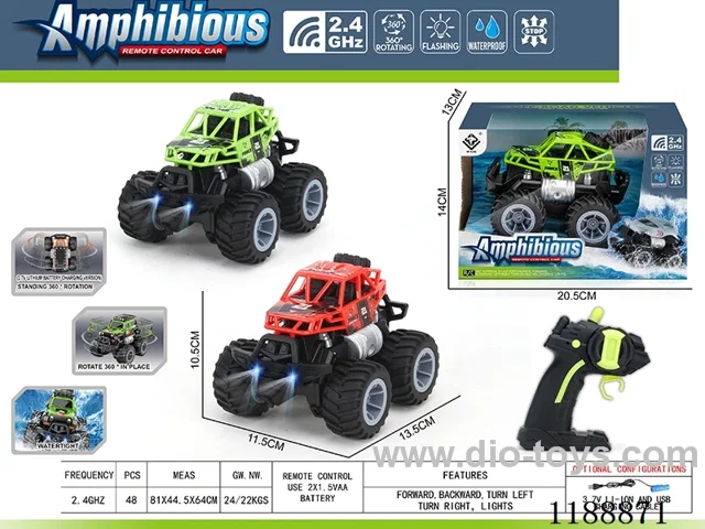 2.4G Land & Water RC Vehicle with light included battery