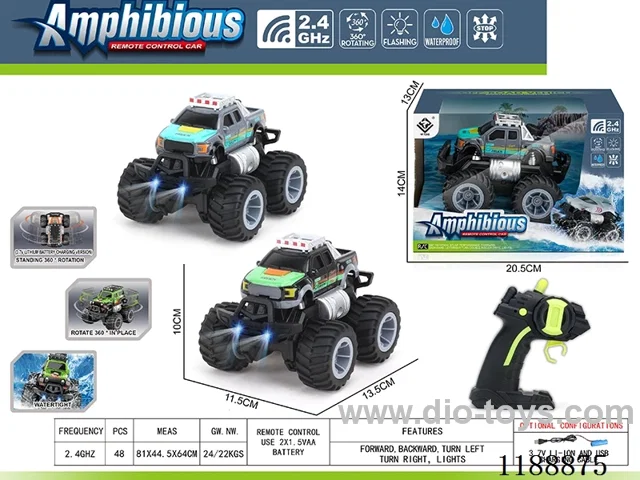 2.4G Land & Water RC Vehicle with light included battery