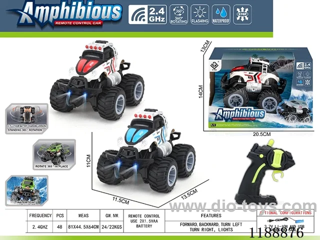 2.4G Land & Water RC Vehicle with light included battery