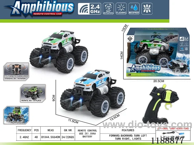 2.4G Land & Water RC Vehicle with light included battery