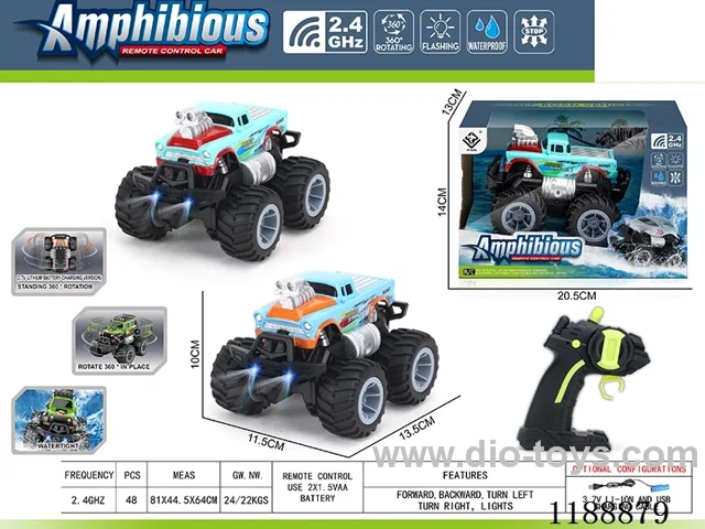 2.4G Land & Water RC Vehicle with light included battery