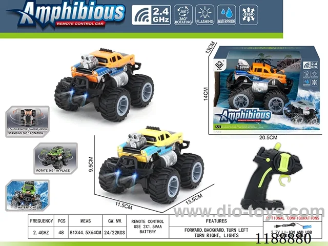 2.4G Land & Water RC Vehicle with light included battery