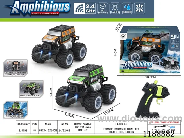 2.4G Land & Water RC Vehicle with light included battery