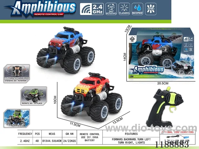 2.4G Land & Water RC Vehicle with light included battery