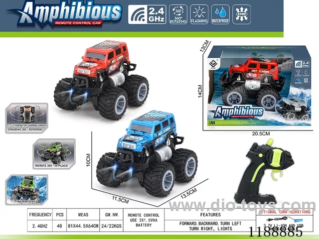 2.4G Land & Water RC Vehicle with light included battery