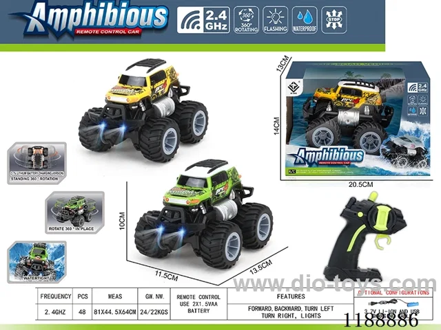 2.4G Land & Water RC Vehicle with light included battery