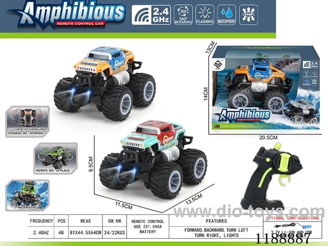 2.4G Land & Water RC Vehicle with light included battery