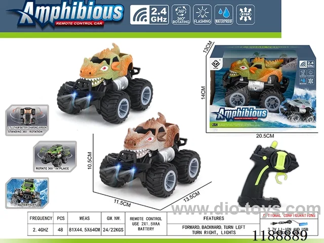 2.4G Land & Water RC Vehicle with light included battery