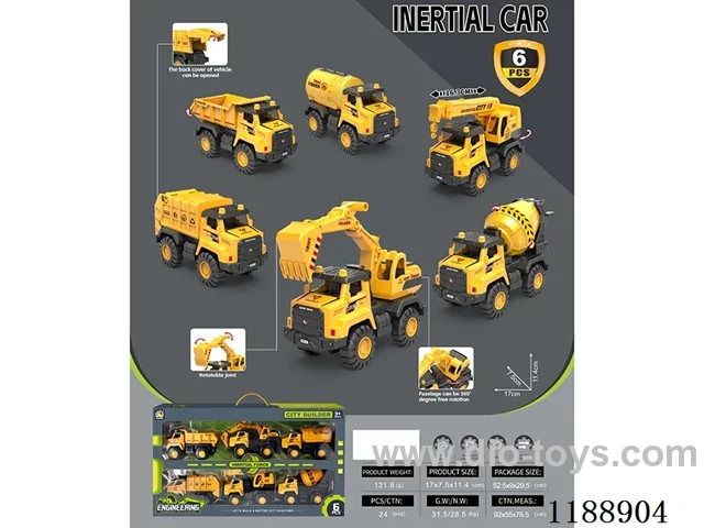 Inertia engineering car 6pcs/box