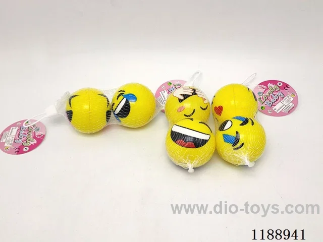 2PCS 6.3CM high resilience ball with smiley faces