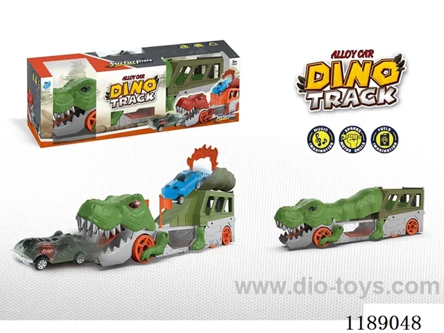 Dinosaur Storage Track Car (with Music & Lights/1 alloy car)included 3*AG13