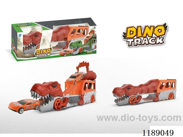 Dinosaur Storage Rail Car with 1 plastic car