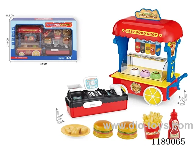 Push Cart Cash Register Burger Set (with light and music)