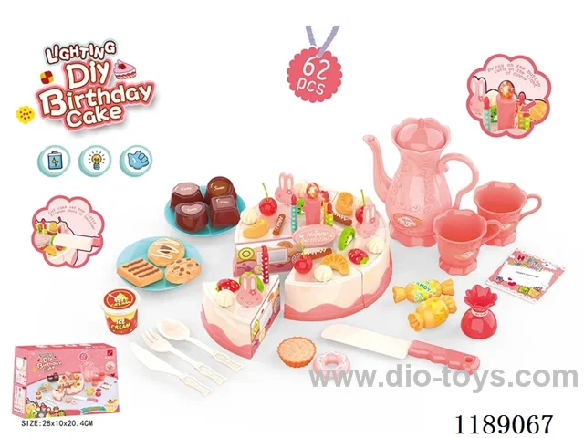 DIY Fruit Lighted Candle Cake Set (62PCS w/battery)