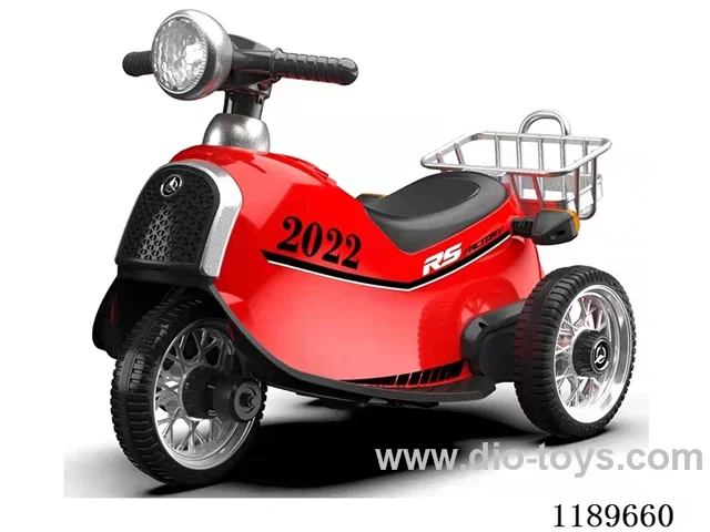 Cartoon electric motorcycle with push handle