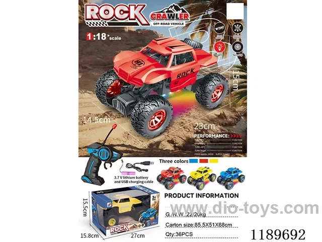 1：18 4ch rc car included battery 3 colors mixed