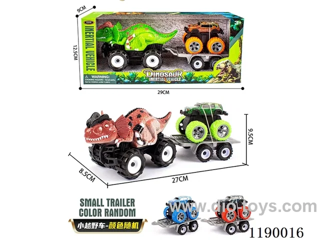 Inertia Offroad Double Crown Triceratops Trailer Pull Back Bigfoot Climbing Alloy Vehicle