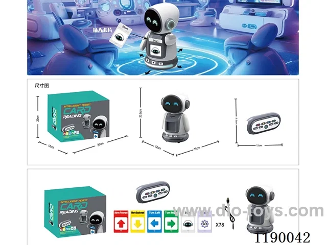 2.4G rc card reader robot included battery