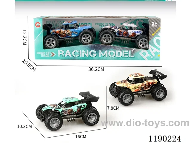 Inertia two-seater skeleton pack-in-wheel buggy with trailer