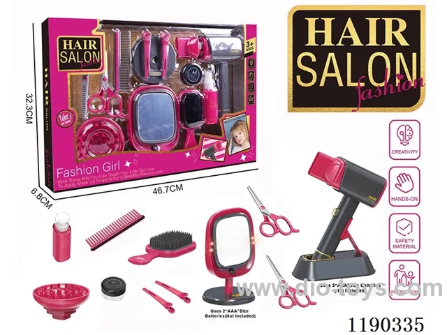 Electric Hairdressing Simulation Set with Blow Dryer and Makeup Mirror 13-Piece Set