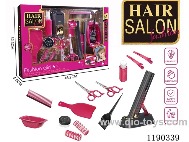 Electric Hairdressing Simulation Set with Straightening Rod 15-Piece Set