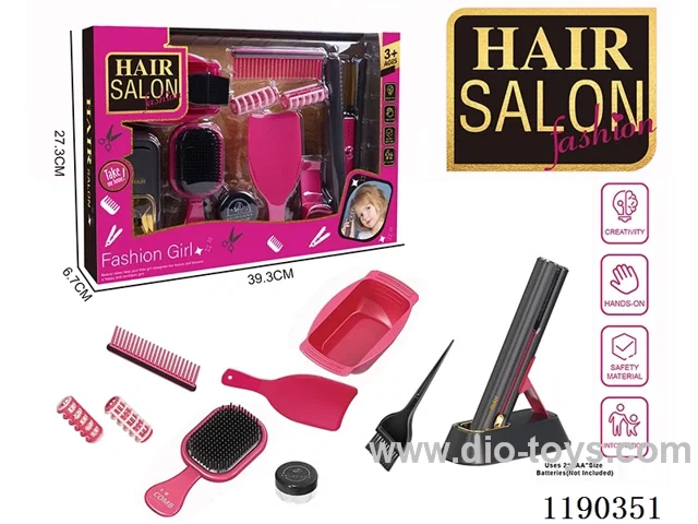 Electric Hairdressing Simulation Set with Hair Straightener 11pcs