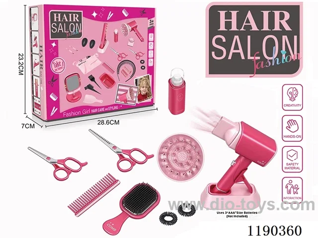 Electric Hairdressing Simulation Set with Blow Dryer 12 pcs.