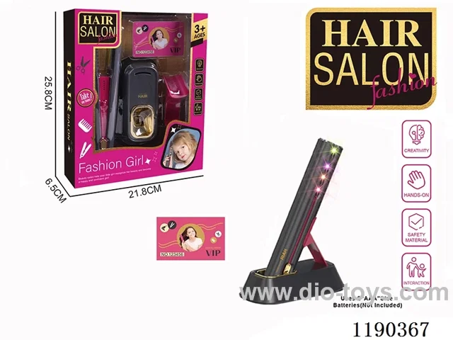 Electric Hairdressing Simulation Set with Hair Straightening Stick 4-Piece Set