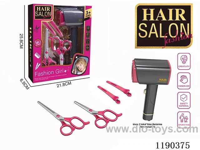 Electric Hairdressing Simulation Set with Blow Dryer 5 Piece Set