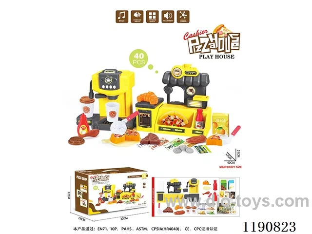 Coffee machine. Pizza table set