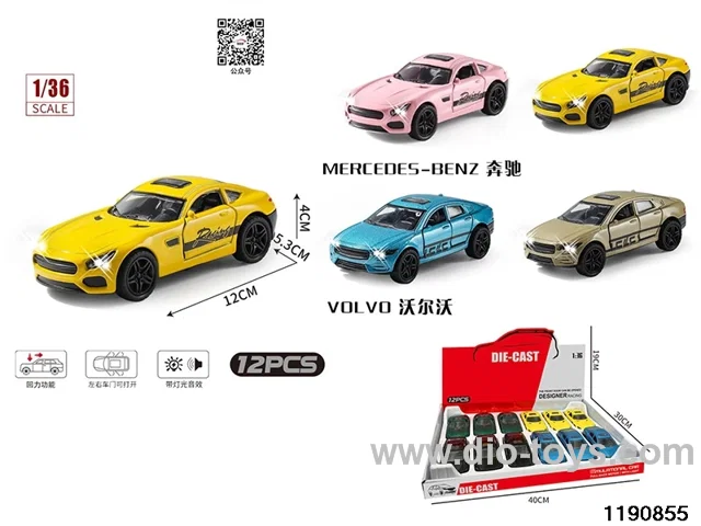 1:36 alloy pull back car W L/M