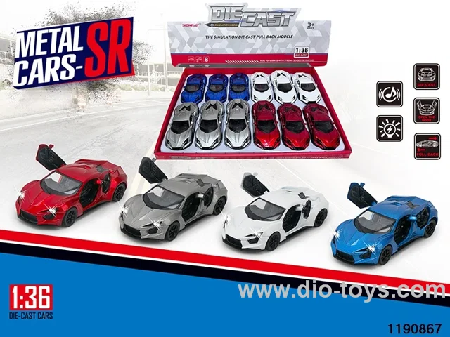 1:36 alloy pull back car W L/M