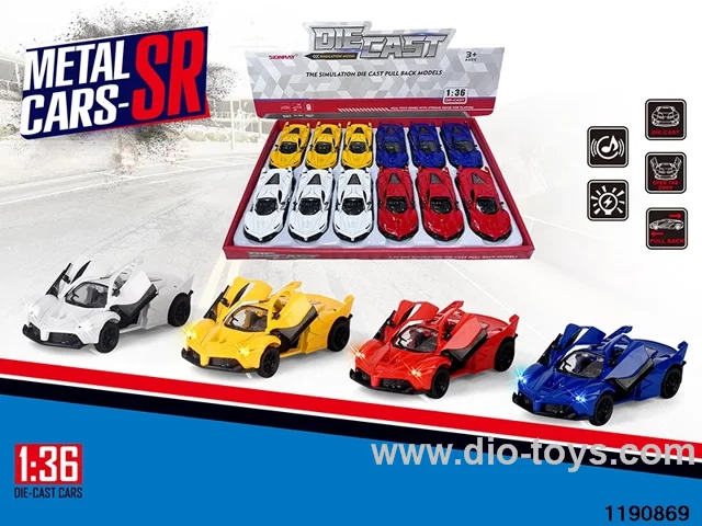1:36 alloy pull back car W L/M