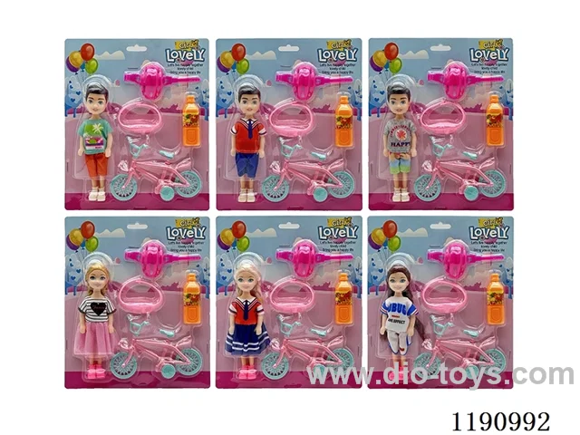 6 Mixed 5.5inch Solid Dolls + Accessories