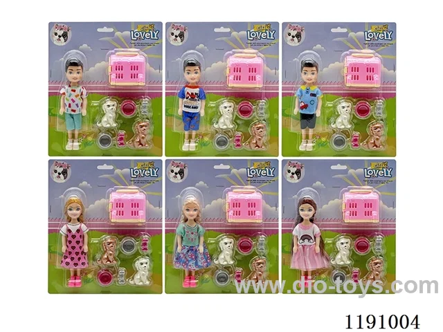 6 Mixed 5.5inch Solid Dolls + Accessories