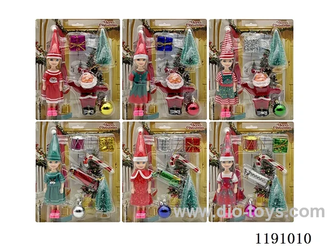 6 Mixed 5.5inch Solid Dolls + Accessories