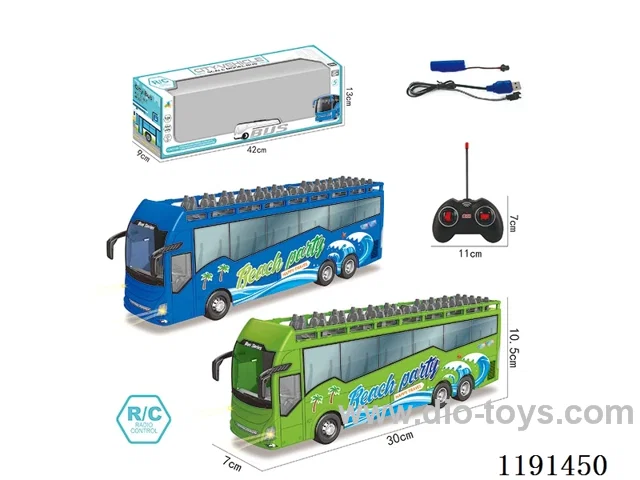 1:24 27Mhz 5ch rc bus with light included battery 2 colors mixed