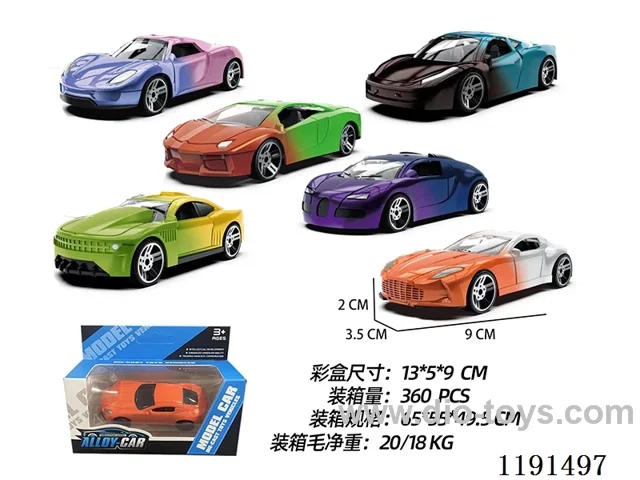 1:60 pull back alloy color changeable car