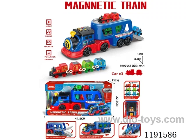 Magnetic Storage Train 3PCS with light/sound not included 2*AAA