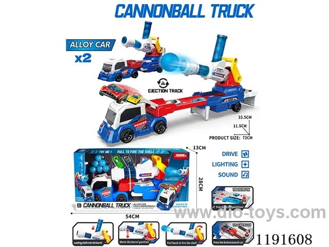 Catapult track + shell car W L/M/2 alloy cars +6 EVA balls not included 2*AAA