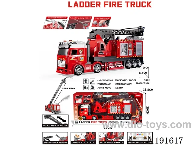 Inertia Fire Truck W L/M/water spray included 3*AG13